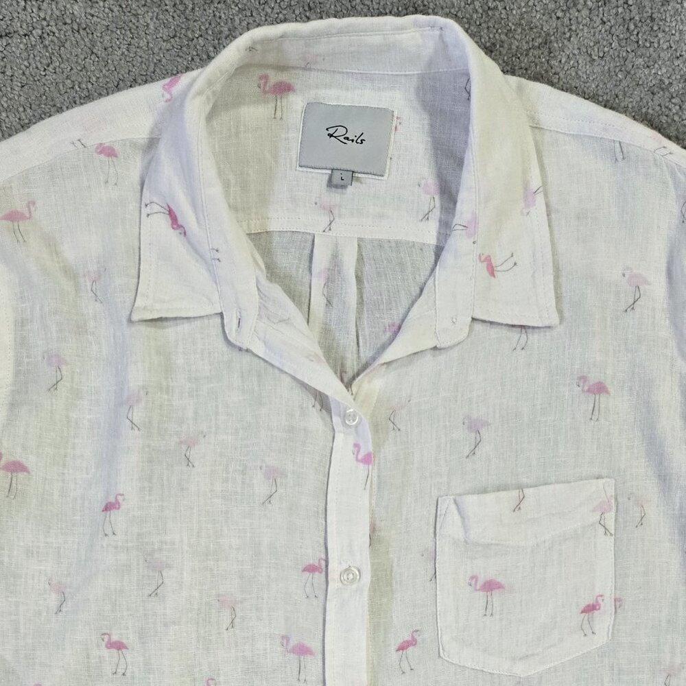 Rails Charli Flamingo Novelty Print Linen Blend W… - image 4